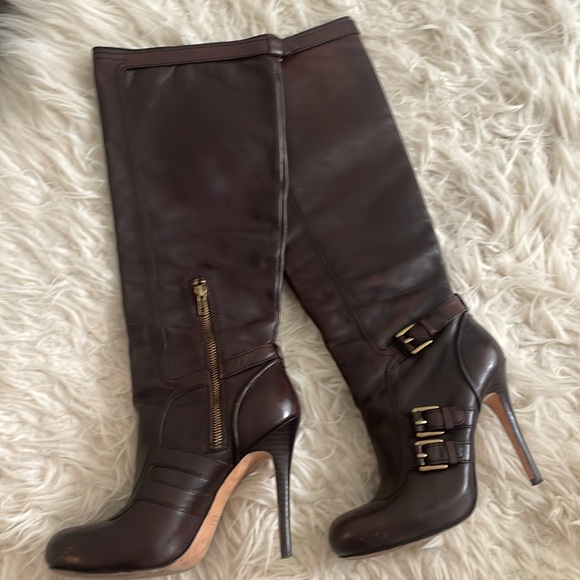 COACH Miriam High-Heel Tall Boots. Brown and gold. Size 8. Excellent condition. - Picture 5 of 5